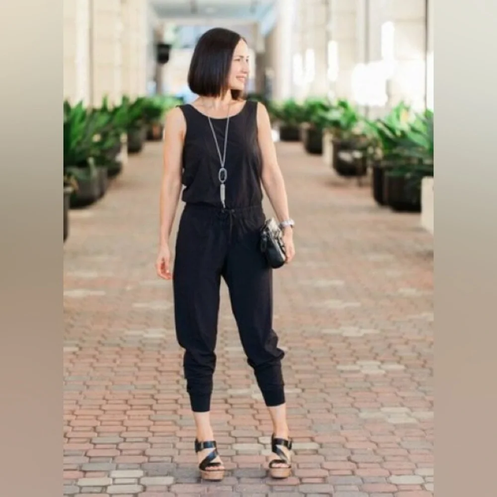 Athleta Classic Black Jumpsuit - Picture 3 of 3